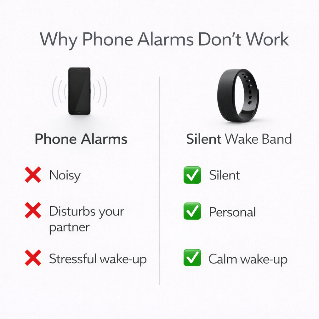 MyQuietSleep™ - Silent Wake Band - Black